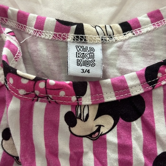 Wild Rich Kids Minnie Mouse Pink Striped Dress - Picture 2 of 4